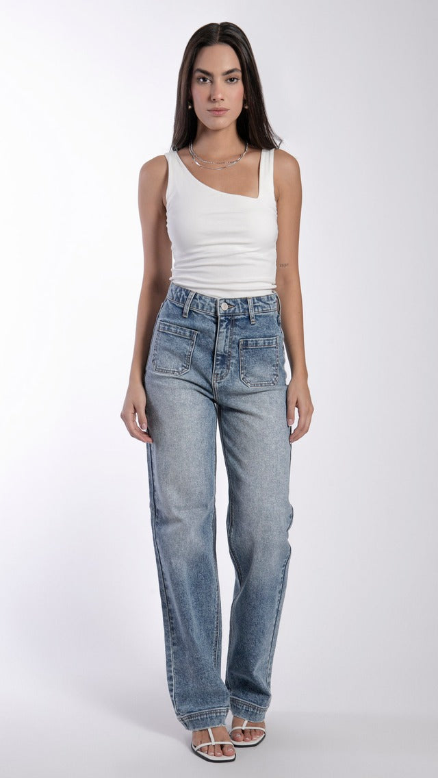 Pantalon BALAM Corte Wide Leg Color Claro BL7090