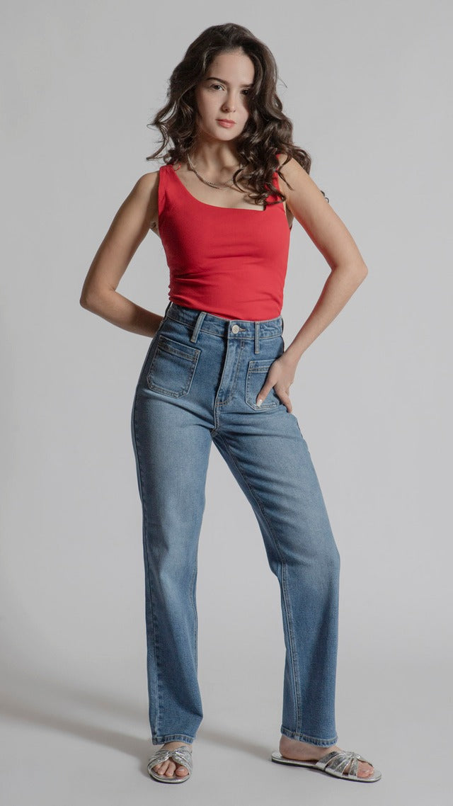 Pantalon Balam Corte Straight Bolsas Frontales BL7021