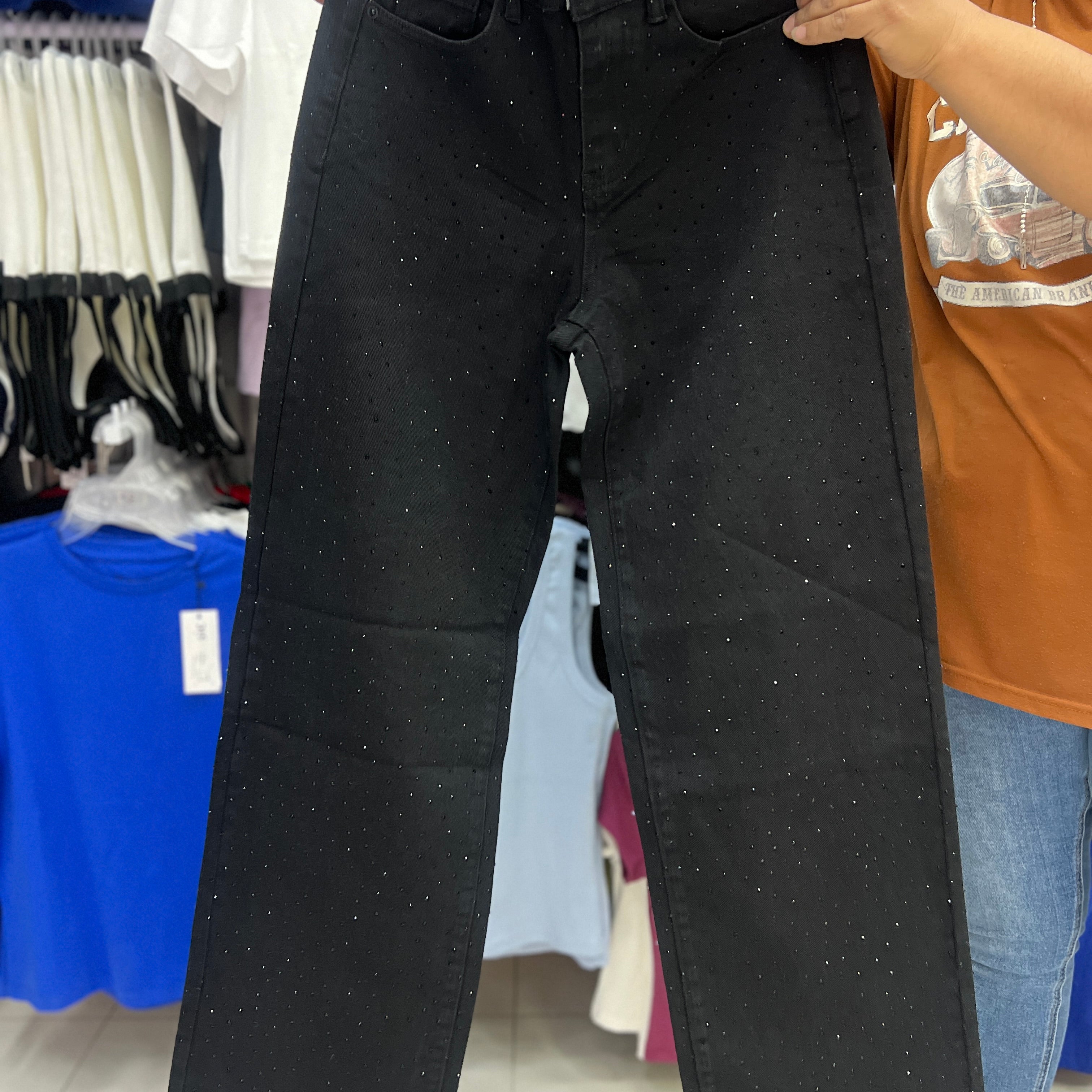 Pantalón Doux Wide Leg Brillos Negro DXD0387