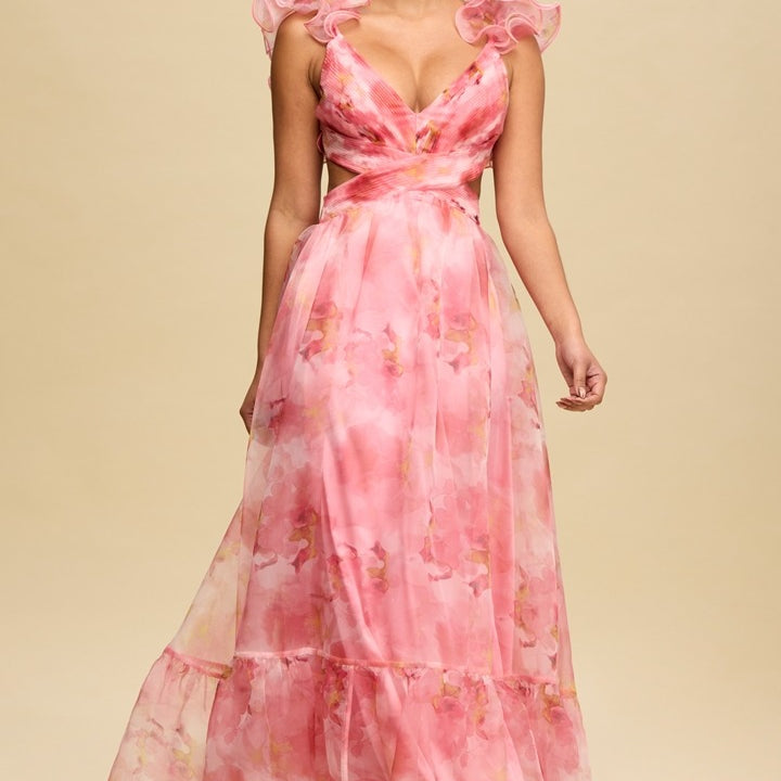 Fluer Ruffle Tiered Gown Luxxel