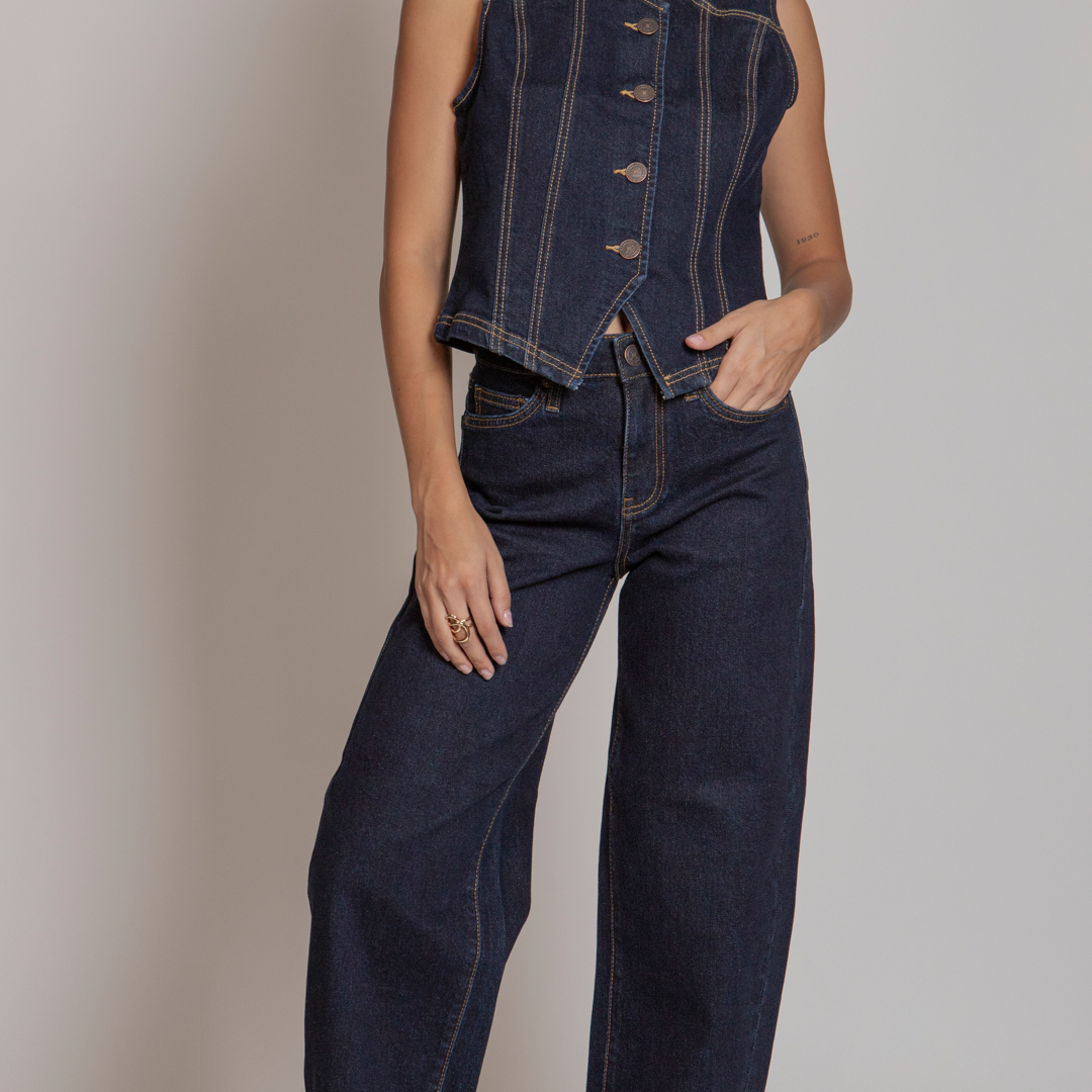 Pantalón Barrel Color Índigo BL7231 BALAM