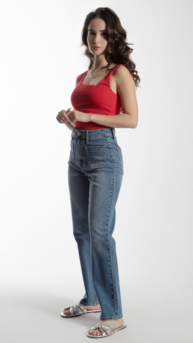 Pantalon Balam Corte Straight Bolsas Frontales BL7021