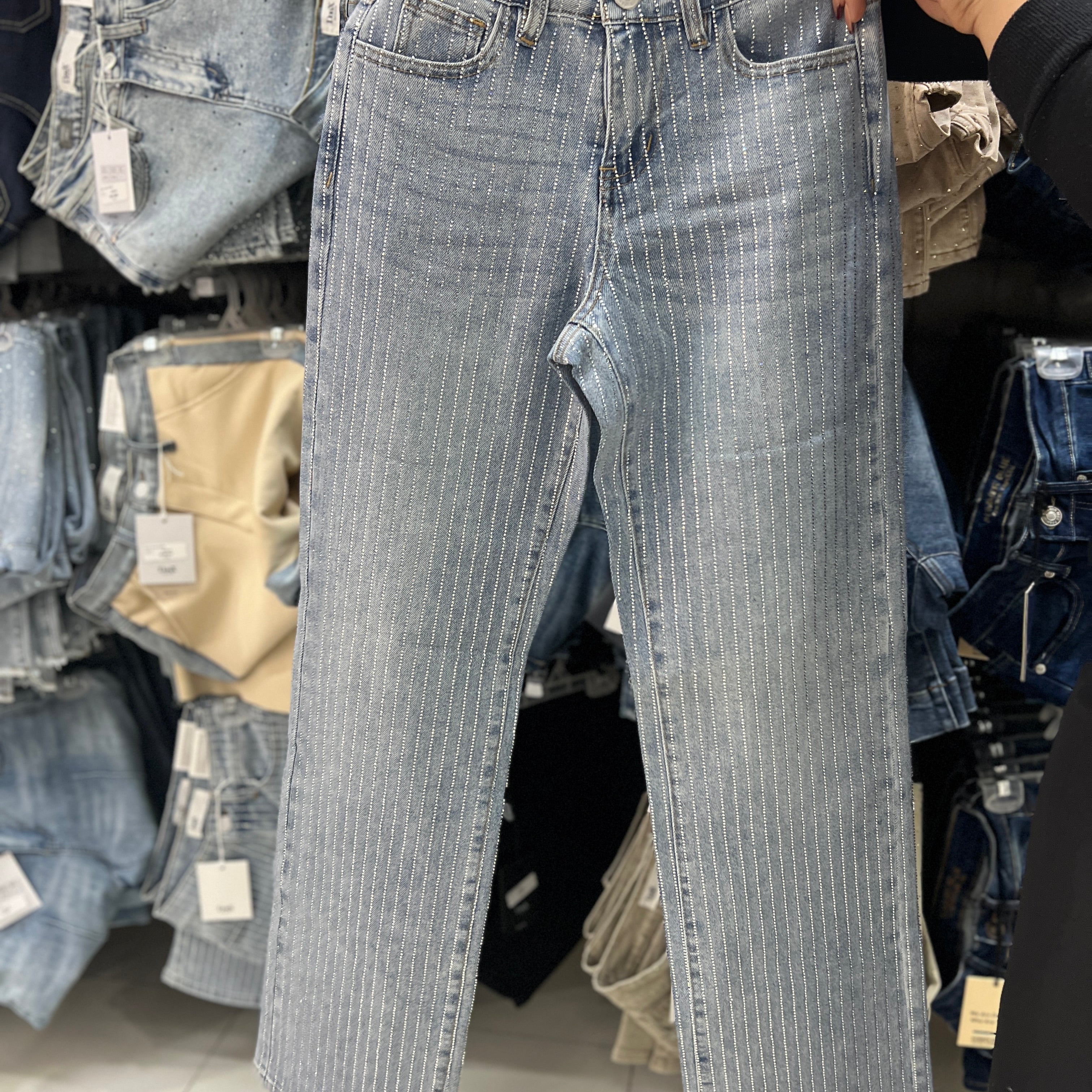 Pantalón Mezclilla Wide Leg Doux Brillos DXD0425