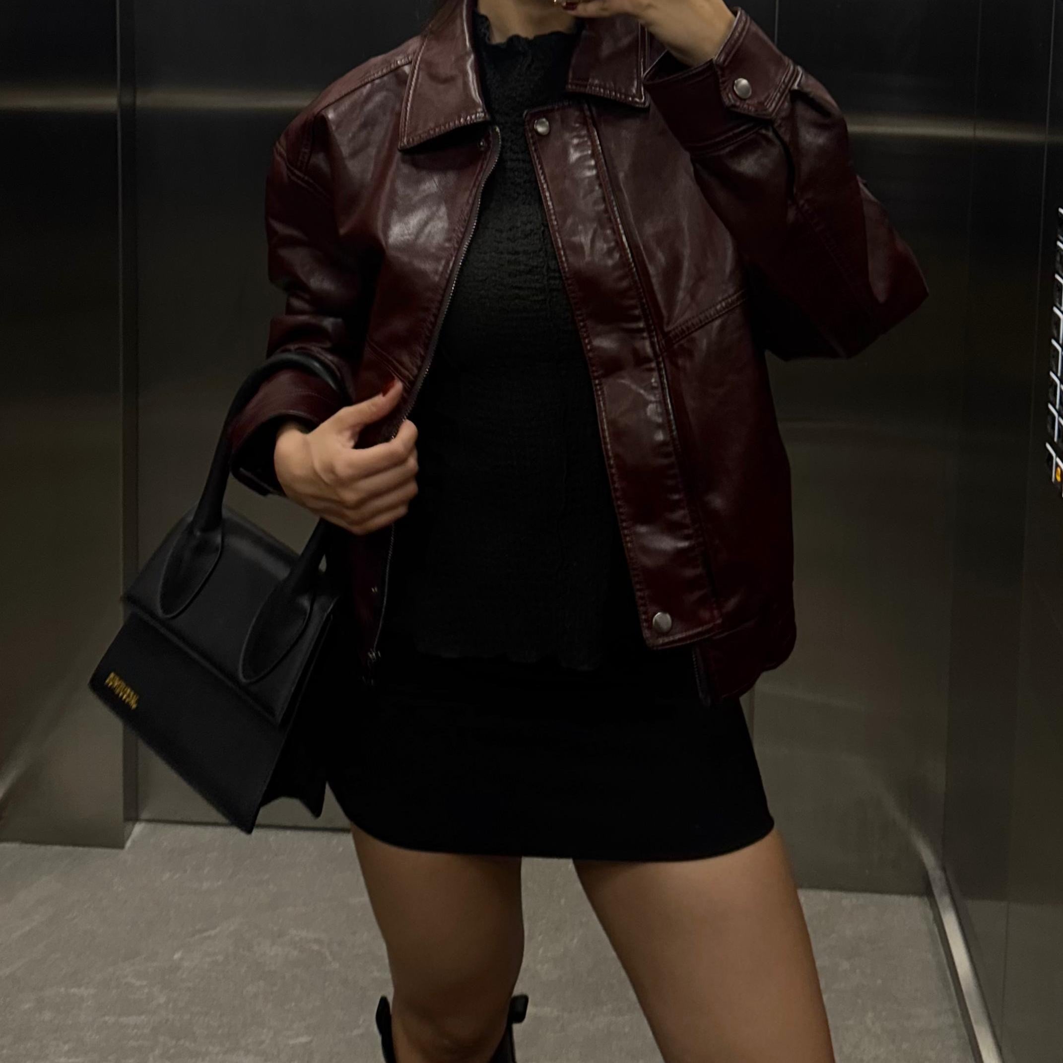 Chaqueta Mujer Bomber Efecto Piel JS Basic JD20285