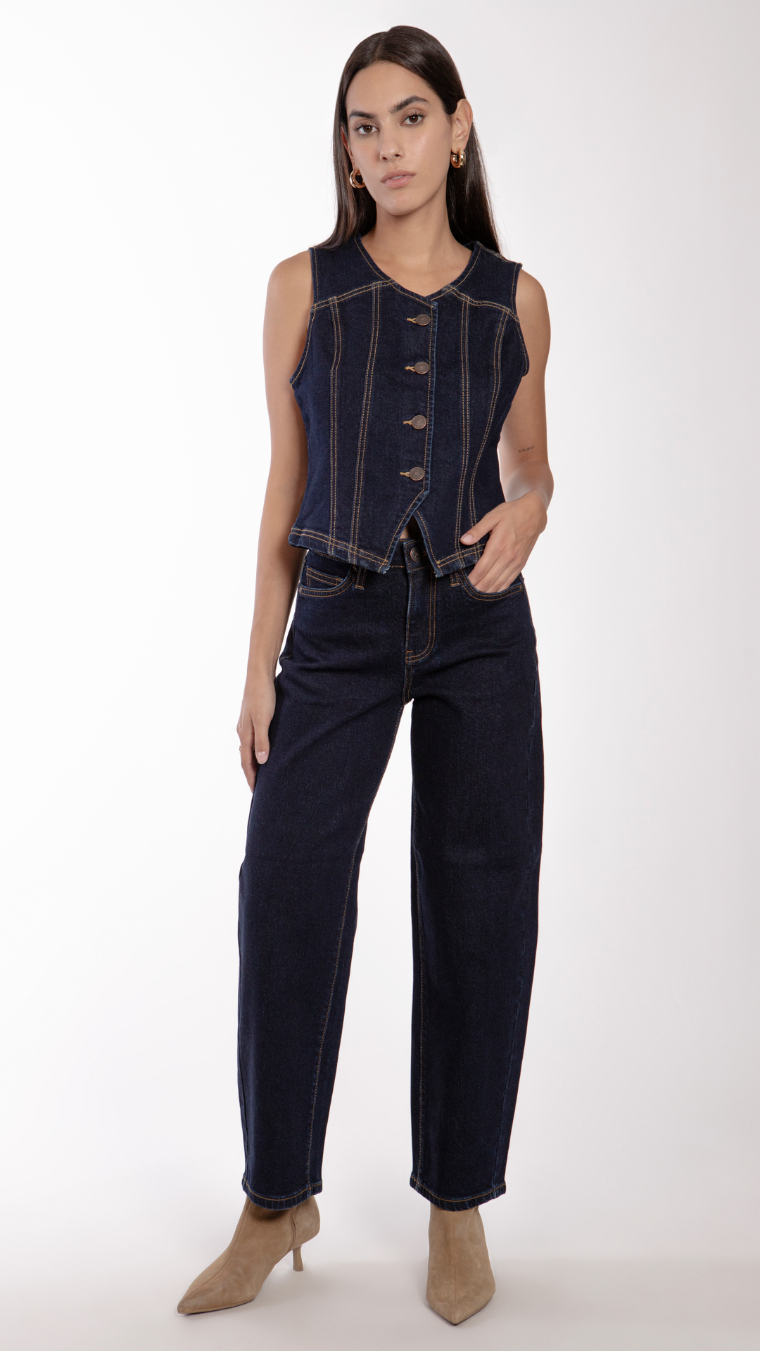 Pantalón Barrel Color Índigo BL7231 BALAM