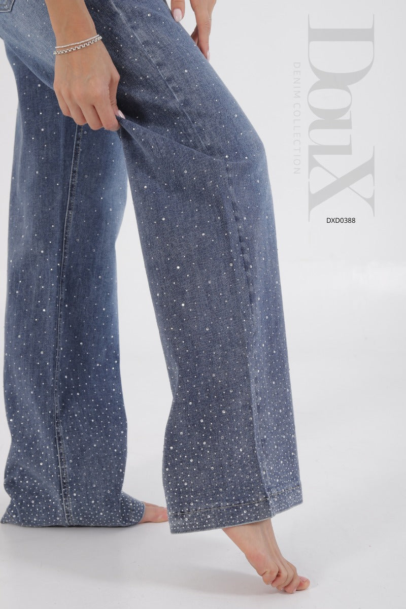Pantalón Wide Leg Doux Brillos