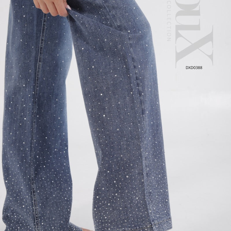 Pantalón Wide Leg Doux Brillos