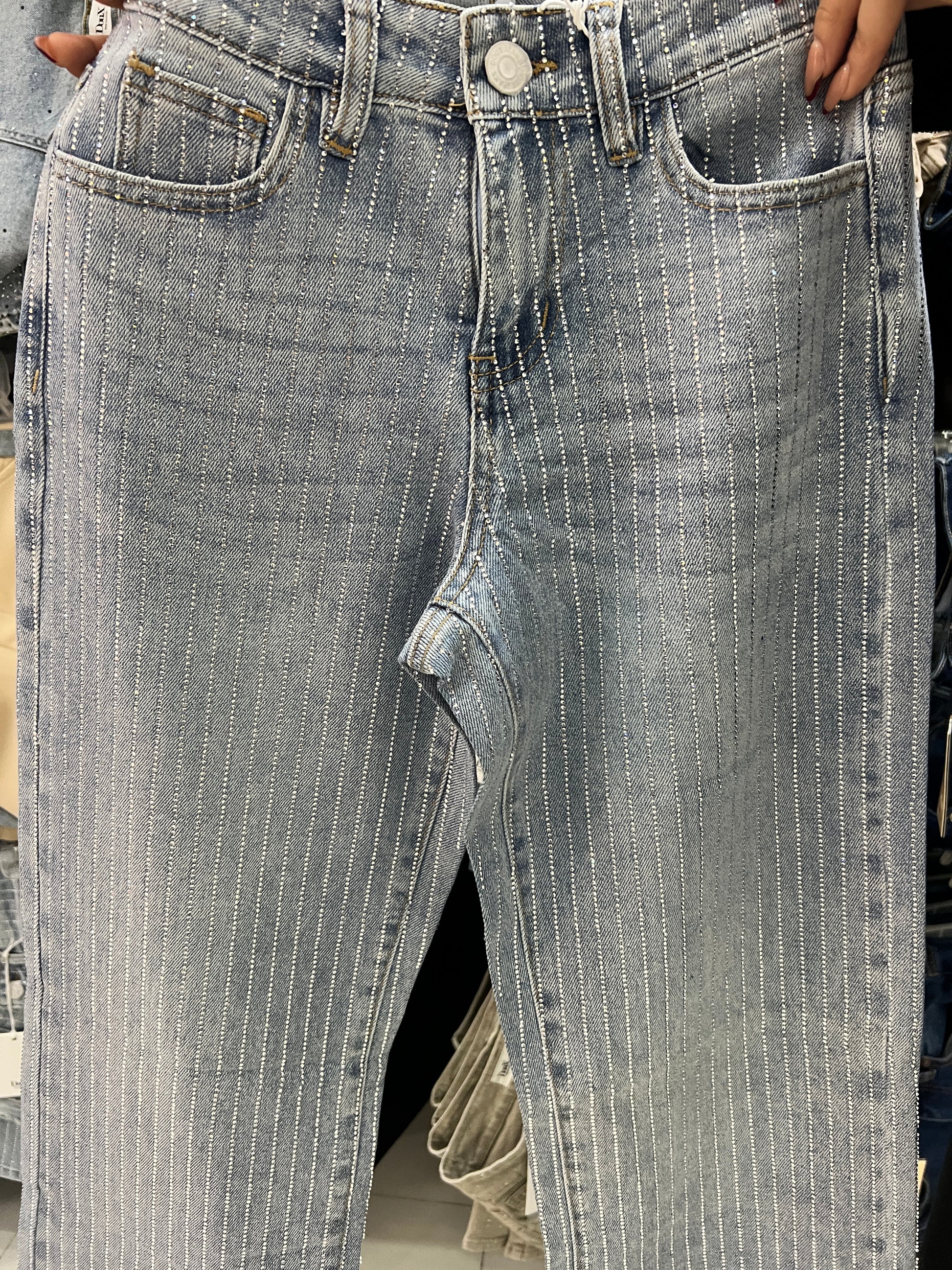 Pantalón Mezclilla Wide Leg Doux Brillos DXD0425