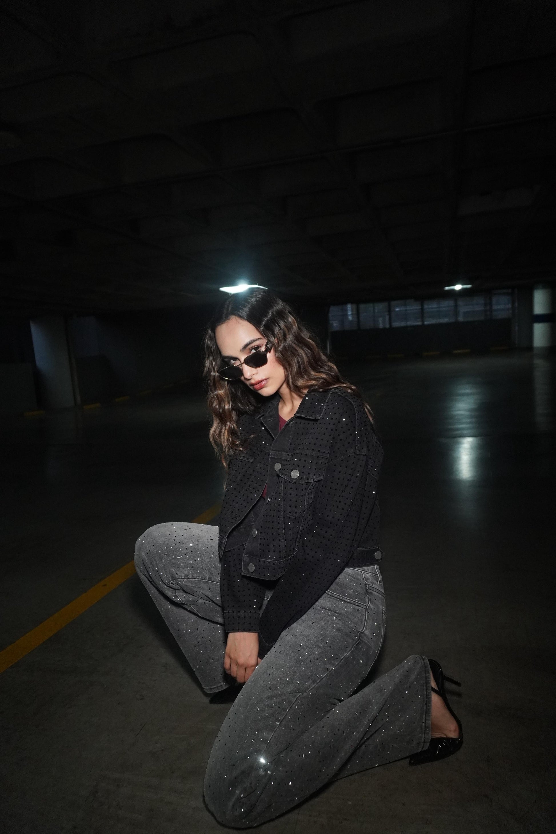 Pantalón Mezclilla Corte Wide Leg Tiro Alto Strech Ligero Edición Limitada HY004