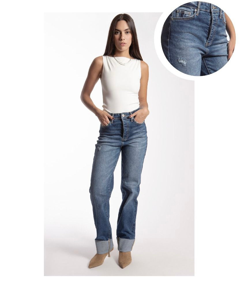 Pantalon Corte Wide Leg Color Dark Obscuro BALAM BL7120