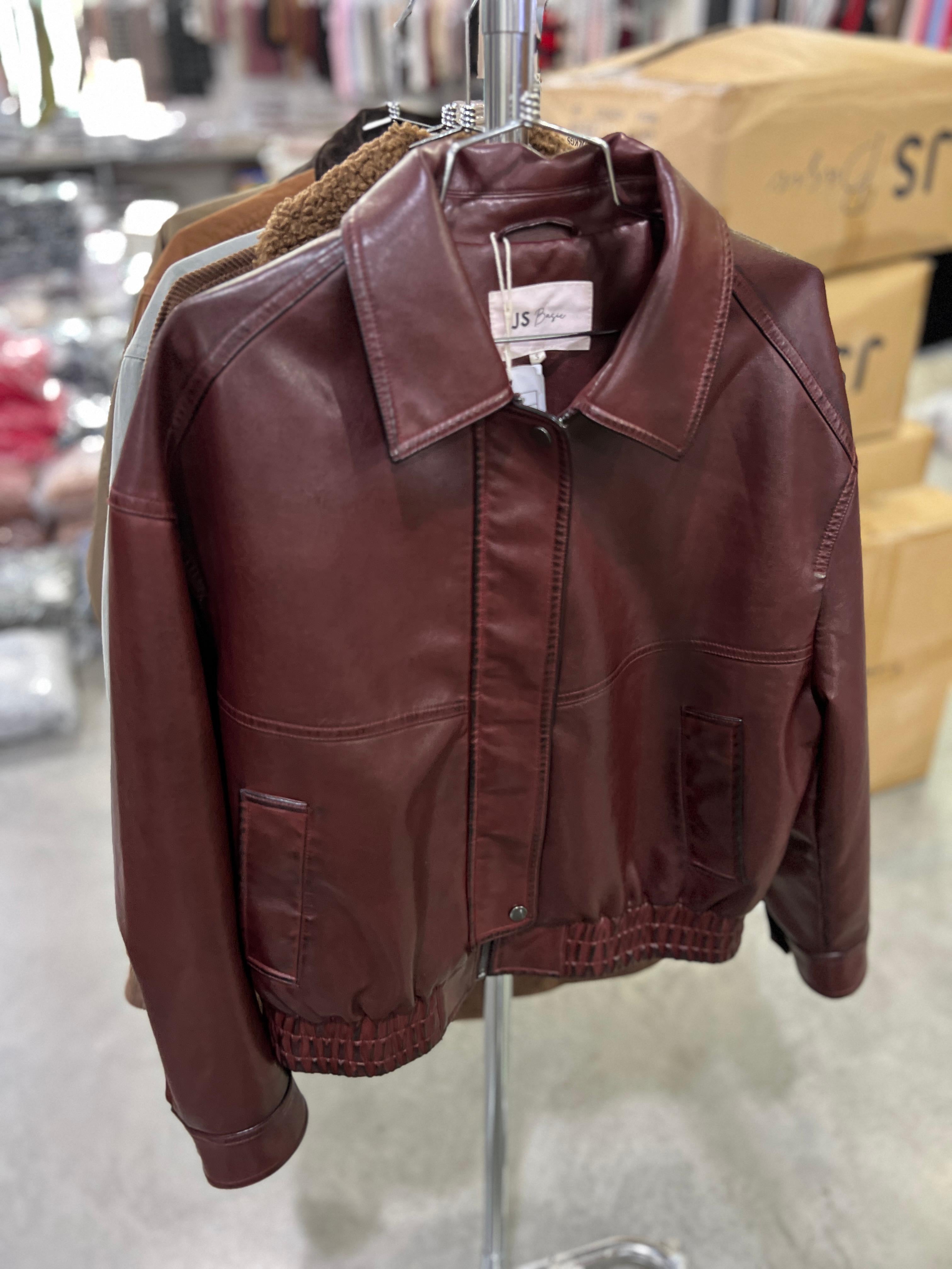 Chaqueta Mujer Bomber Efecto Piel JS Basic JD20285