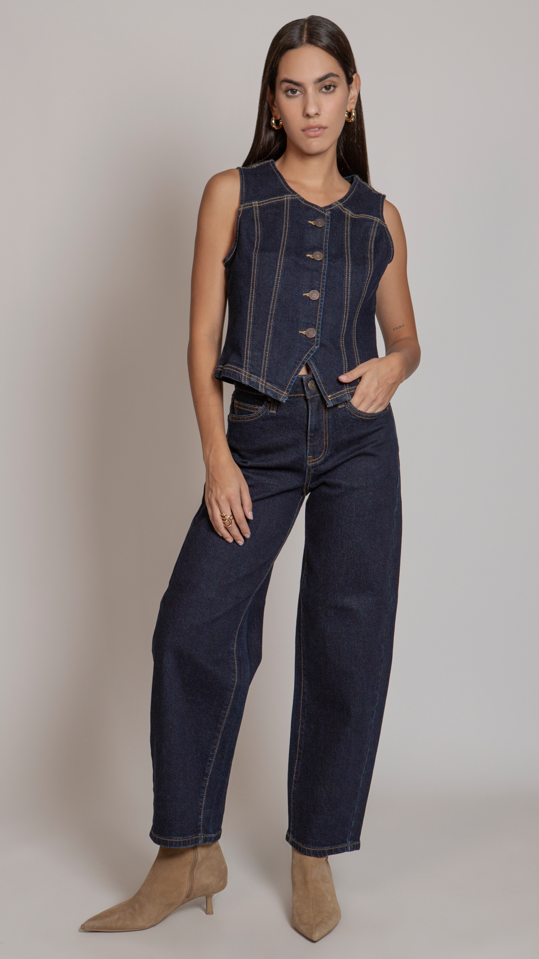 Pantalón Barrel Color Índigo BL7231 BALAM