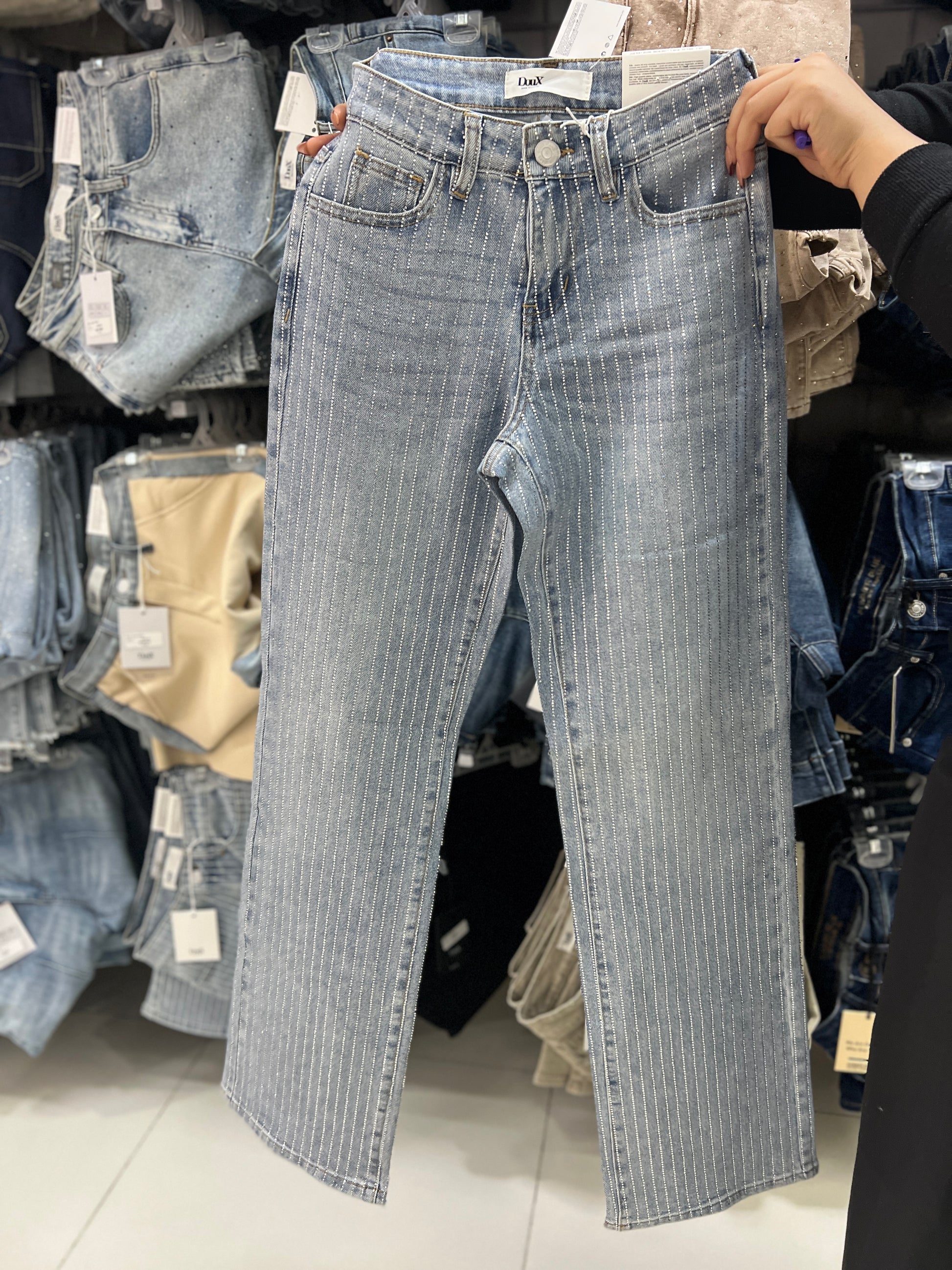 Pantalón Mezclilla Wide Leg Doux Brillos DXD0425